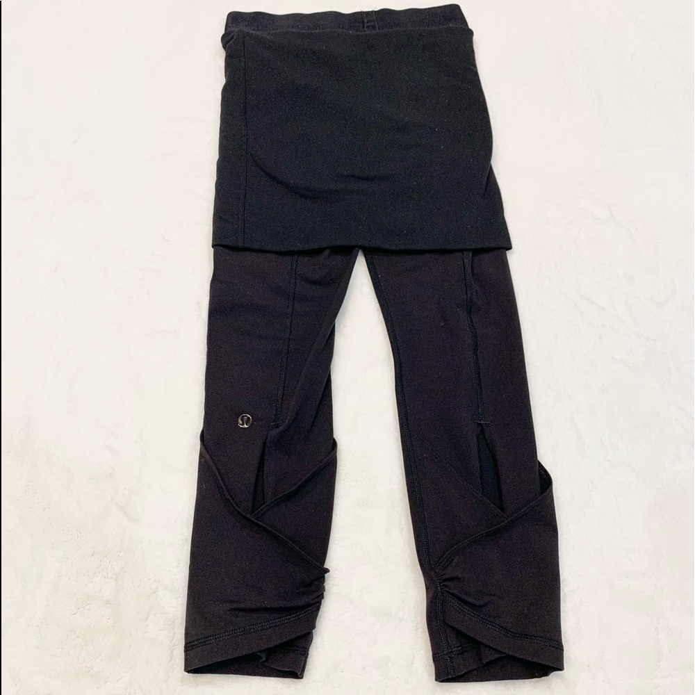 Lululemon Yin To You Crop Skirted Keyhole Crop Leggings Size 2 - Picture 3 of 13